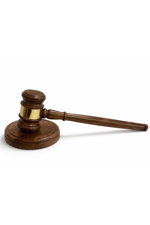 Pirinç İşlemeli Ahşap Hakim Tokmağı