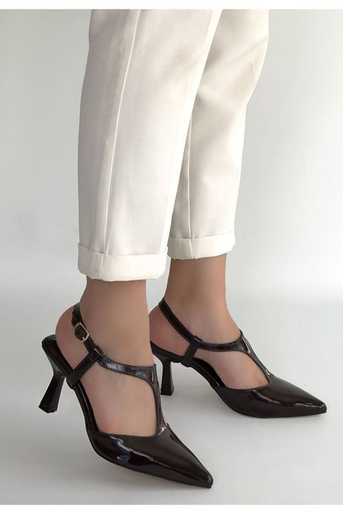 Tula Kahverengi Rugan Topuklu Ayakkabı