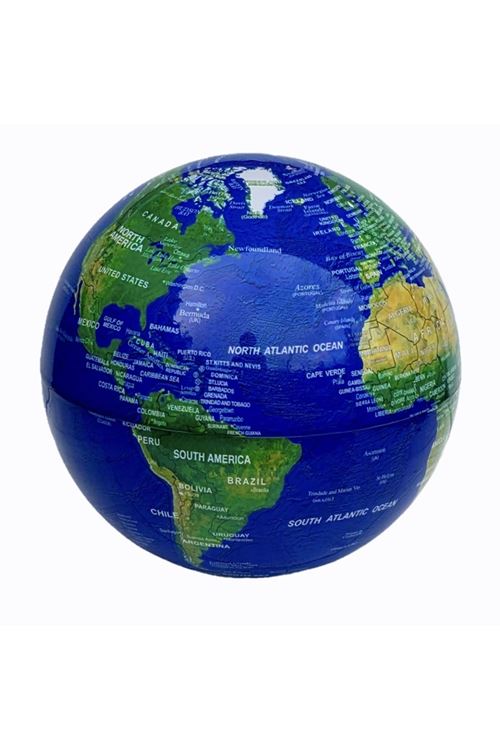 360 Derece Dönen LED Işıklı Mavi Dünya Küresi