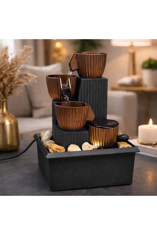 LED Işıklı Dekoratif Masaüstü Su Şelalesi