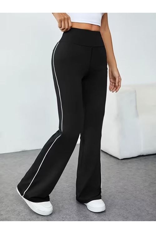 Kadın Yüksel Bel Yan şerit Detaylı Uzun Dalgıç Tayt