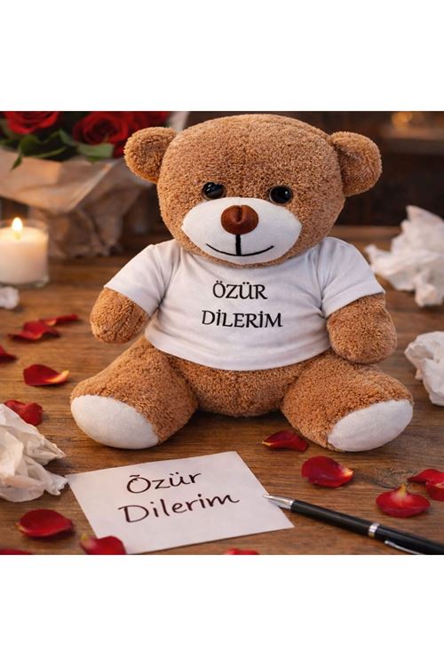 Özür Dilerim Tişörtlü Peluş Ayıcık