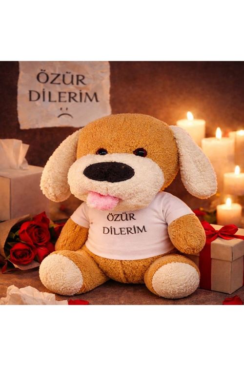 Özür Dilerim Tişörtlü Peluş Oyuncak Köpek