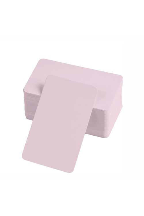 Boş Kelime Kartları 5x8 cm - 50 Adet Oval Kenarlı | Tabu &amp; Not Kartları - Pembe