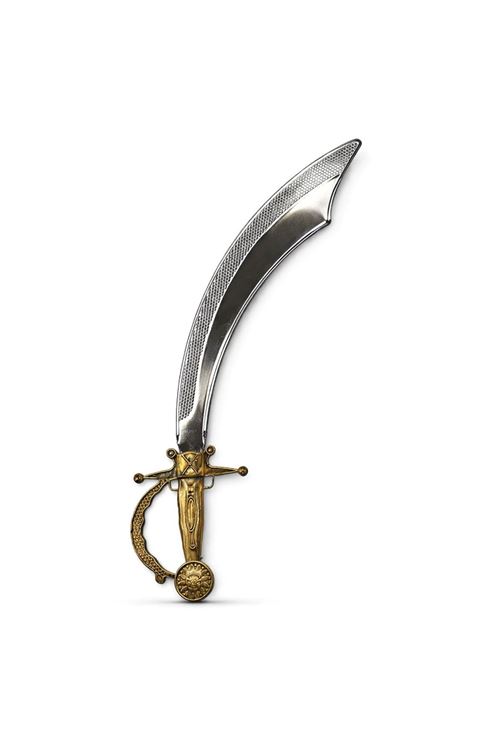 Parlak Metal Görünümlü Eskitme Kabzalı Plastik Korsan Kılıcı - 45 cm