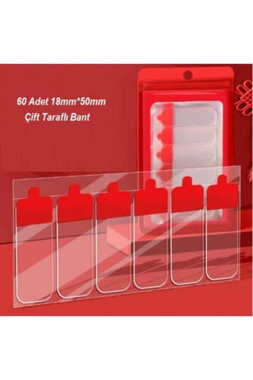 60 Parça Kolay Açılır Güçlü Çift Taraflı Bant 18mmx50mm
