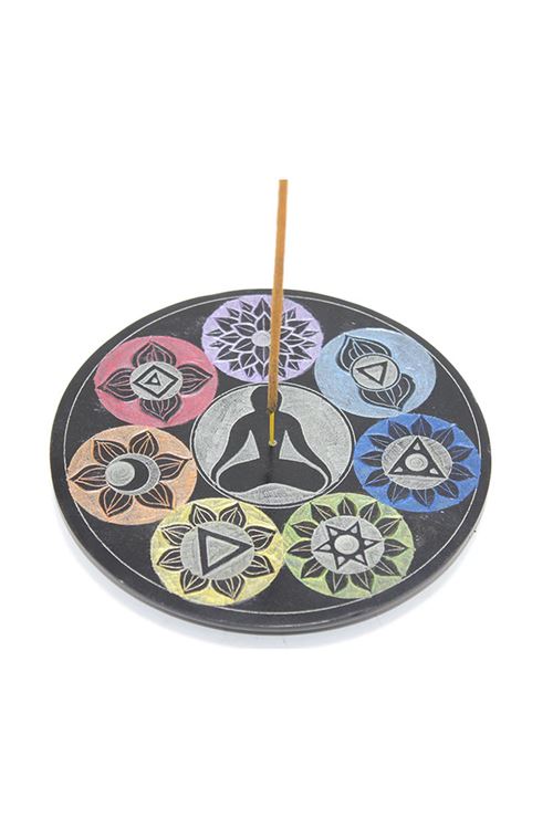 Obsidian Taşı 7 Çakra (Chakra) Tasarımı Tütsülük