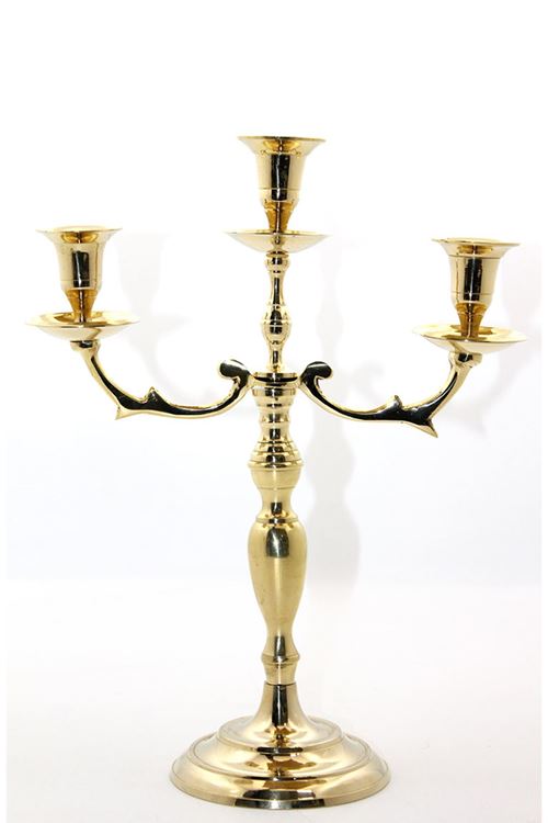 Pirinç 3'lü Şamdan Model 2