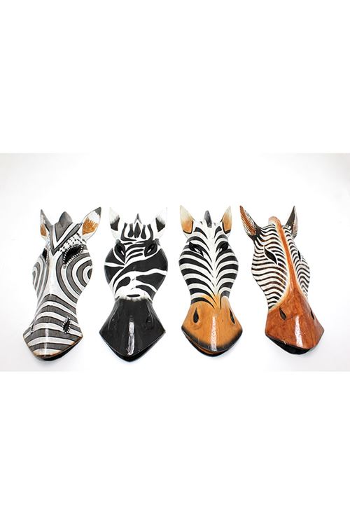 Ahşap Duvara Asmalı 30 cm Zebra Maske