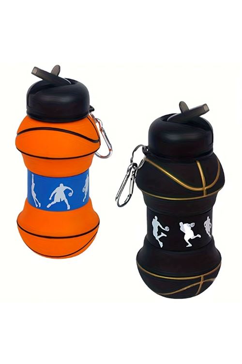 Basketbol Topu Tasarımlı Akordiyon Su Şişesi