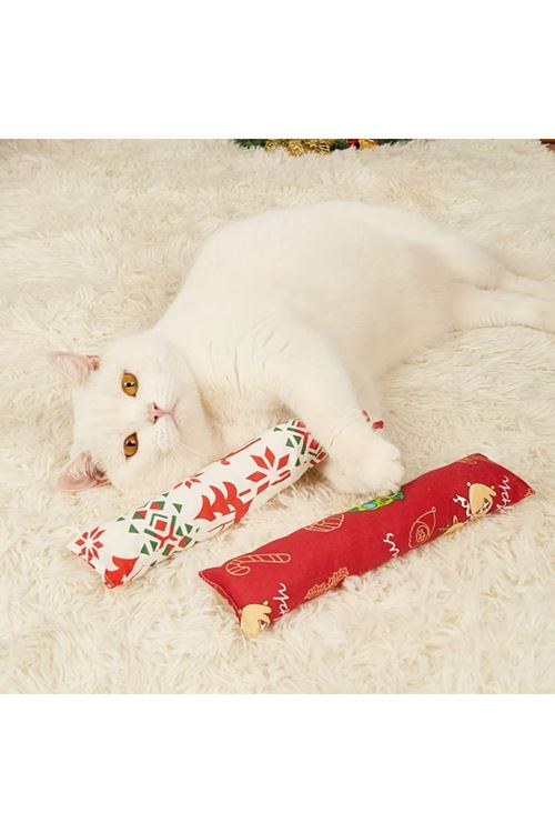 Yılbaşı Konseptli Hışırtılı Bez Kedi Oyuncağı