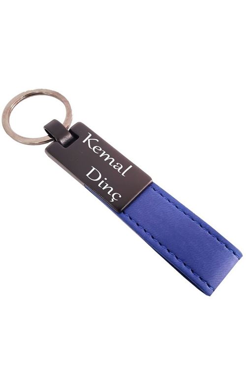 Lacivert Deri Metal Anahtarlık