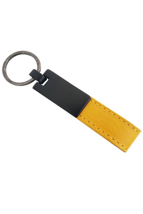 Sarı Deri Metal Anahtarlık