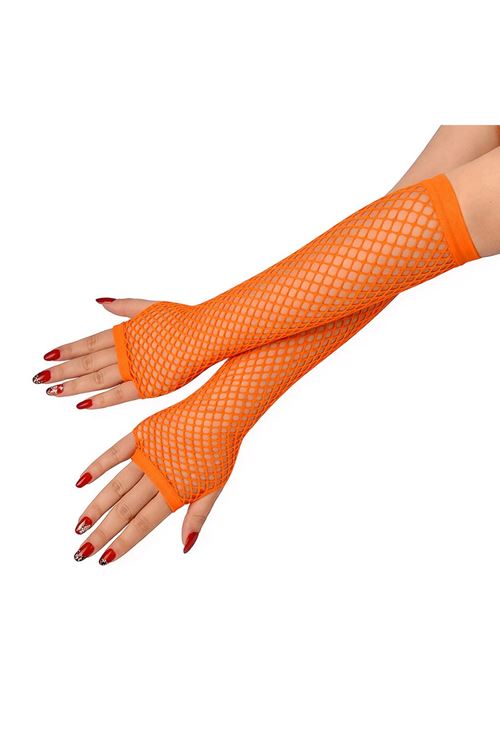 Retro Turuncu File Parmaksız Eldiven 26 cm