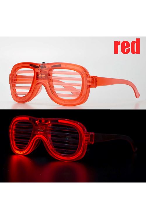 Kırmızı Led Işıklı Parti Gözlüğü - Neon 3 Modlu