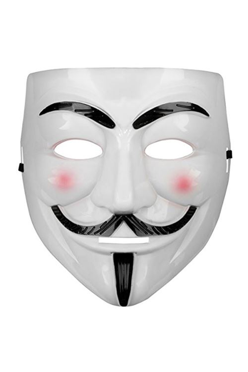 Beyaz Pembe Yanaklı V For Vendetta Maskesi