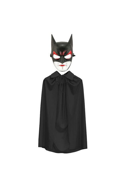 Batman Maskesi Catwoman ve Batman Pelerini Siyah Set