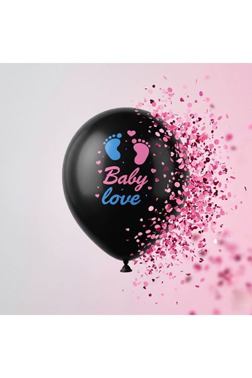 Pembe Konfetili Cinsiyet Balonu