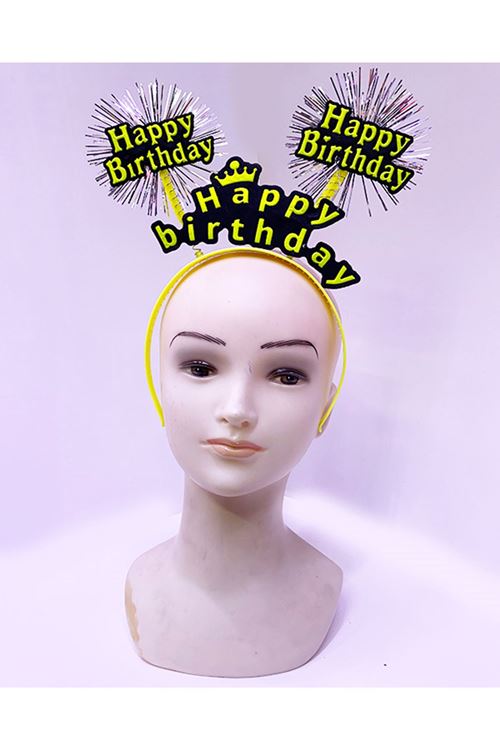 Happy Birthday Neon Sarı Tacı