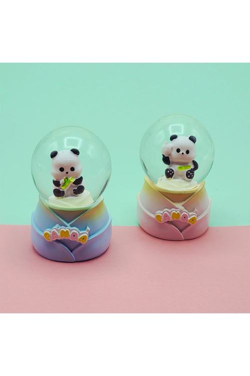 Mini Boy Sevimli Panda Tasarımlı Işıklı Kar Küresi