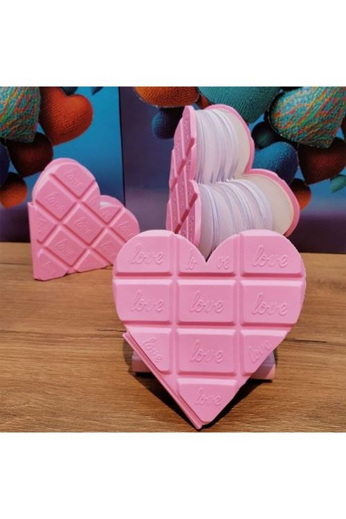 Kalpli Çikolata Not Defteri Pembe Renk