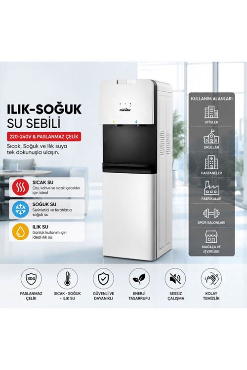 Su Sebili - Sıcak, Ilık ve Soğuk Su Seçenekli - Üstten Yüklemeli