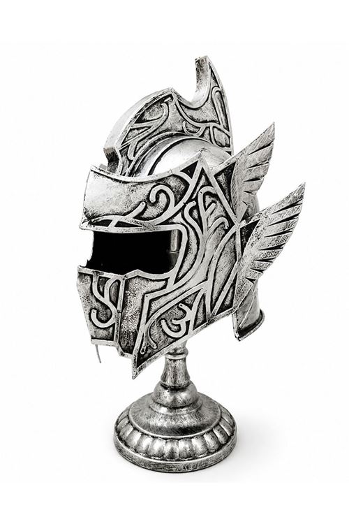 Fantastik Tasarımlı Miğfer Biblosu - Metal - 53x20 cm Dekoratif Obje