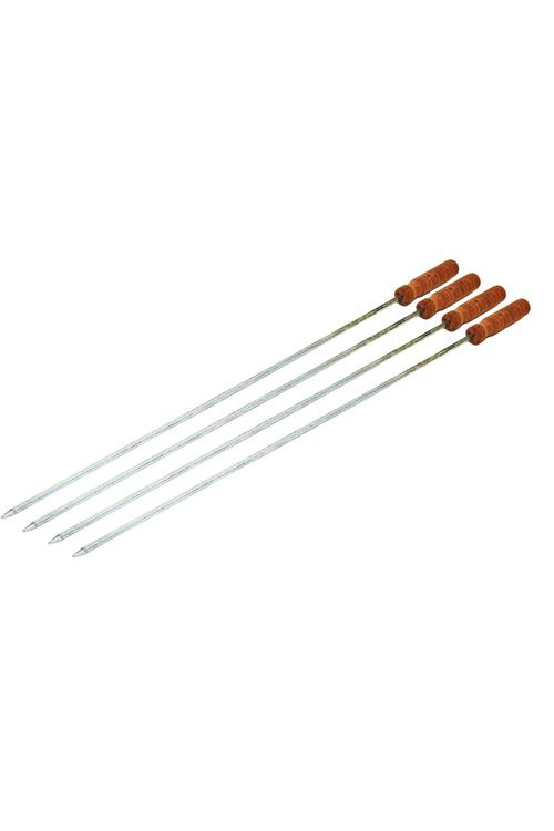 Ahşap Saplı Kalın Kare Mangal Şişi - 50 cm - Güvenli Tutuş