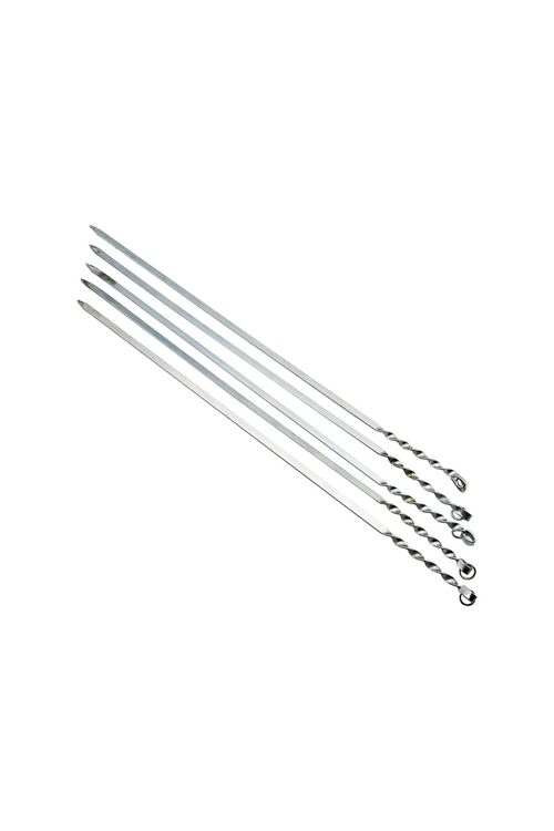 Dar Yassı Mangal Şişi - Burgulu Tasarım - 60 cm - Tavuk ve Kanat İçin