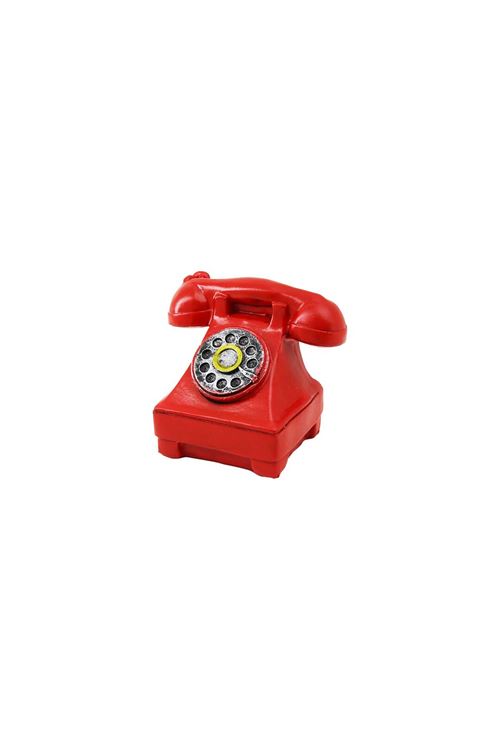 Kırmızı Ankesörlü Telefon Biblosu - Vintage Tasarım - Reçine Süs Eşyası