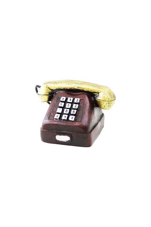 Ankesörlü Telefon Tasarımlı Vintage Dekoratif Biblo - Reçine Malzeme