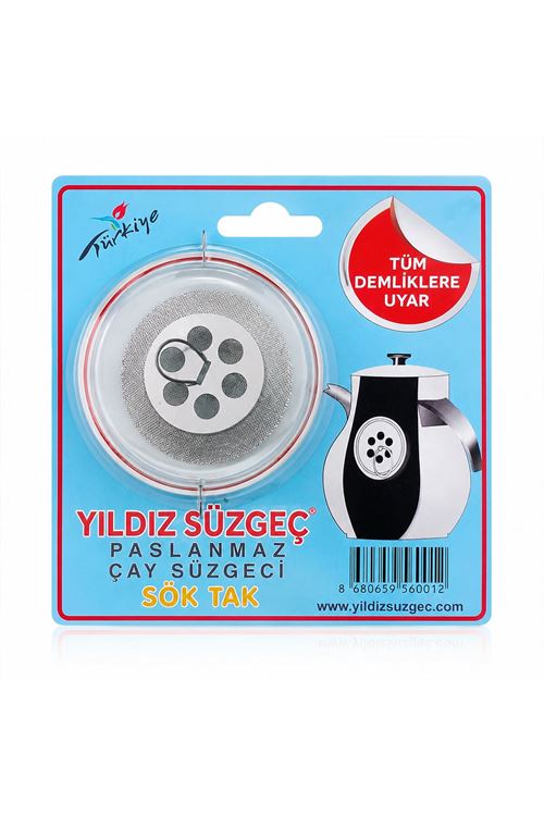 Sök Tak Çay Süzgeci – Paslanmaz Çelik Yıldız Tasarımlı Sökülebilir Çay Süzgeci