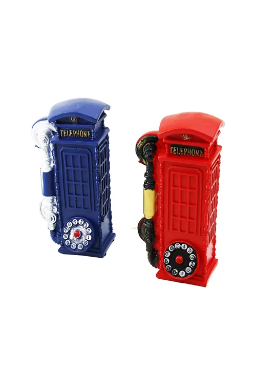 İngiliz Telefon Kulübesi Tasarımlı Biblo Kumbara - Vintage Model - Dekoratif Obje