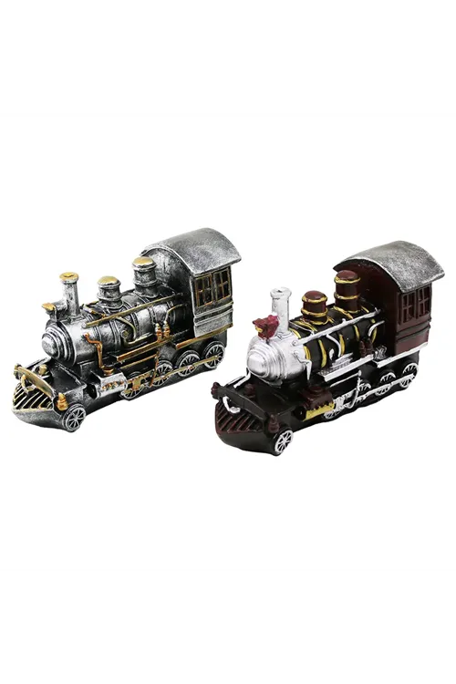 Nostaljik Lokomotiv Tren Tasarımlı Biblo Kumbara - Vintage Görünümlü - Dekoratif
