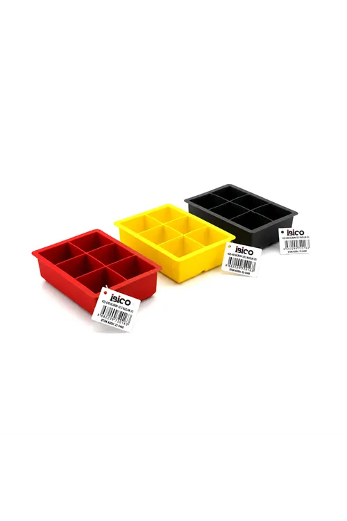6 Bölmeli Kare Buz Kalıbı - Silikon - Renkli