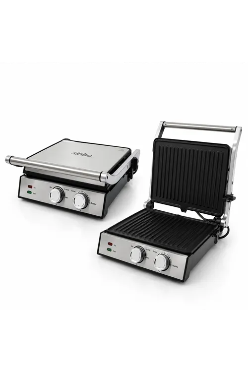 Sinbo Izgara ve Tost Makinesi - Yapışmaz Yüzey - 4 Dilim Kapasiteli