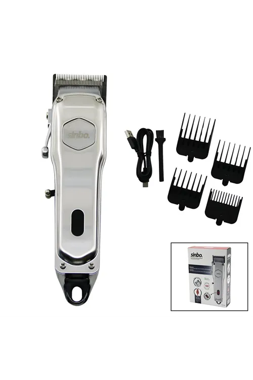Sinbo Tıraş Makinesi - USB Şarjlı - Çelik Gövde - Kollu Tarak Ayarı