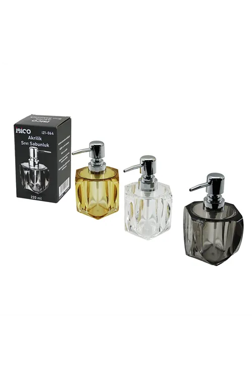 Kare Kalp Tasarımlı Sıvı Sabunluk - 220 ml - Akrilik