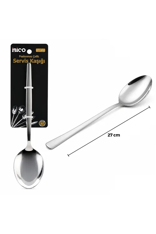 Metal Servis Kaşığı - Krom Renk - 27 cm