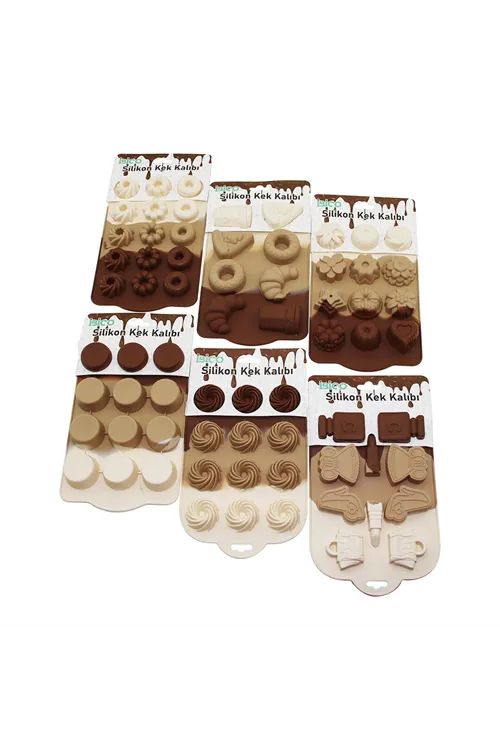 Mini Muffin Kek Kalıbı - Silikon - Karışık Model