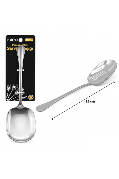Metal Servis Kaşığı - 25 cm - Krom Renk