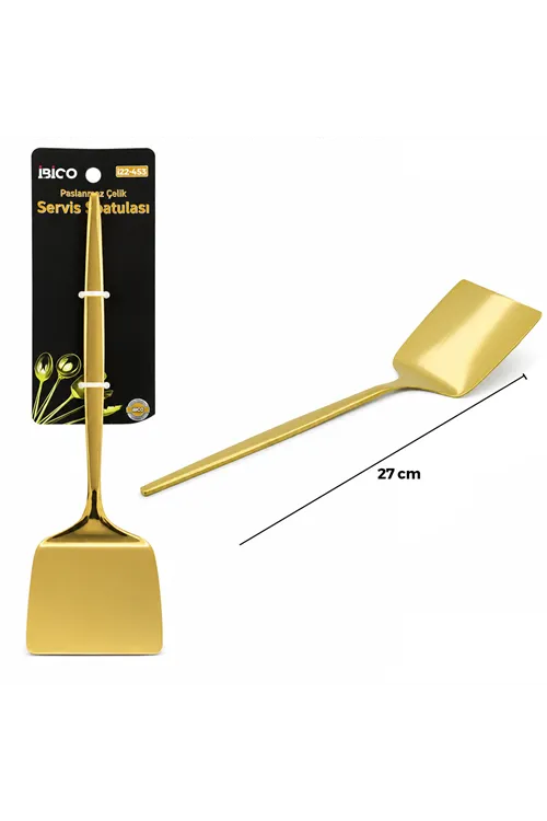 Metal Servis Spatulası - Gold Renk - 27 cm