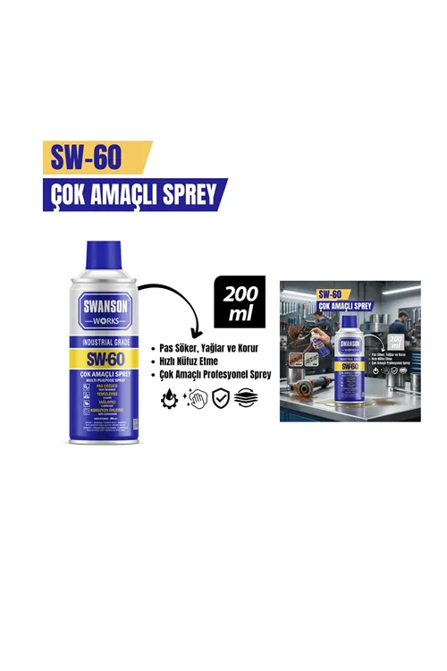 Çok Amaçlı Yağlayıcı Sprey - 200 ml - Pas Sökücü - Profesyonel Sprey