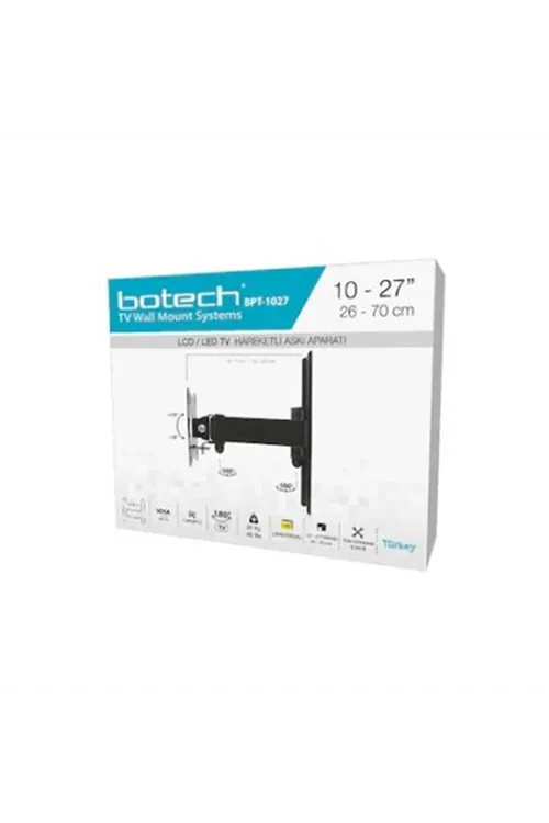 Hareketli TV Askı Aparatı - 10-27 İnç - 26-70 cm - LCD LED TV Uyumlu  - 180 Derece Dönebilir