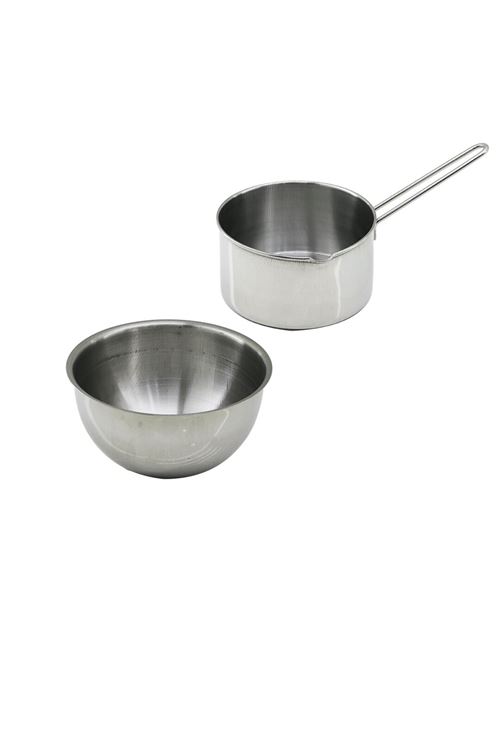 2 Parça Sütlük ve Sosluk Seti - 14 cm ve 17 cm - Paslanmaz Çelik