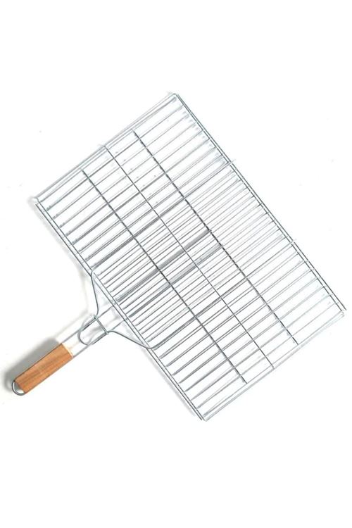 Küçük Boy Mangal Izgarası - 35x20 cm - Ahşap Saplı