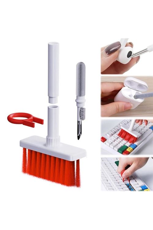 TBL Dekor® Çok Amaçlı Kırmızı Hassas Fırça Başlıklı  Bilgisayar Laptop Temizleme Fırçası