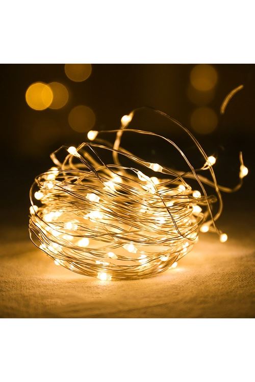 TBL Dekor® Peri Led Işık 28 Ledli  3 Metre Sarı Led Şerit Aydınlatma Spot Led