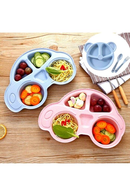 TBL Dekor® Bebekler İçin Araba Şeklinde Sevimli Mama Tabağı Çocuk Tabldot