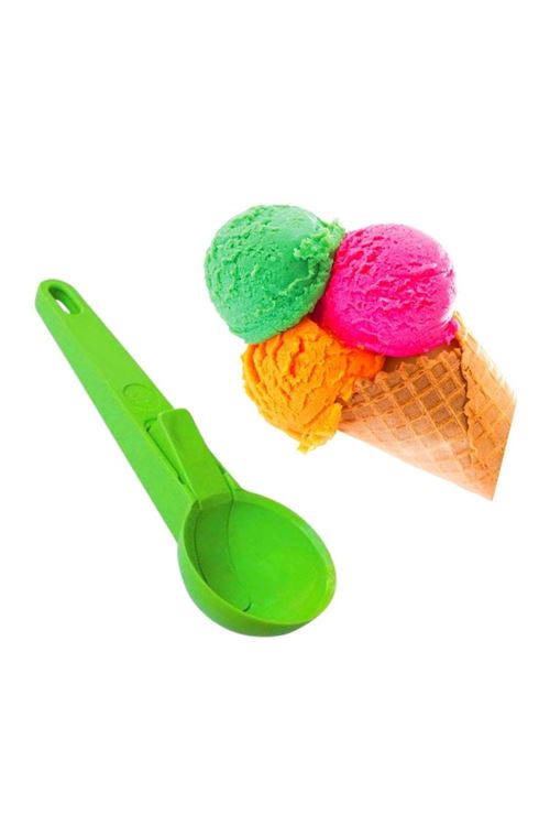 TBL Dekor® Pratik Mandallı Plastik Dondurma Servis Sunum Kepçesi Kaşığı